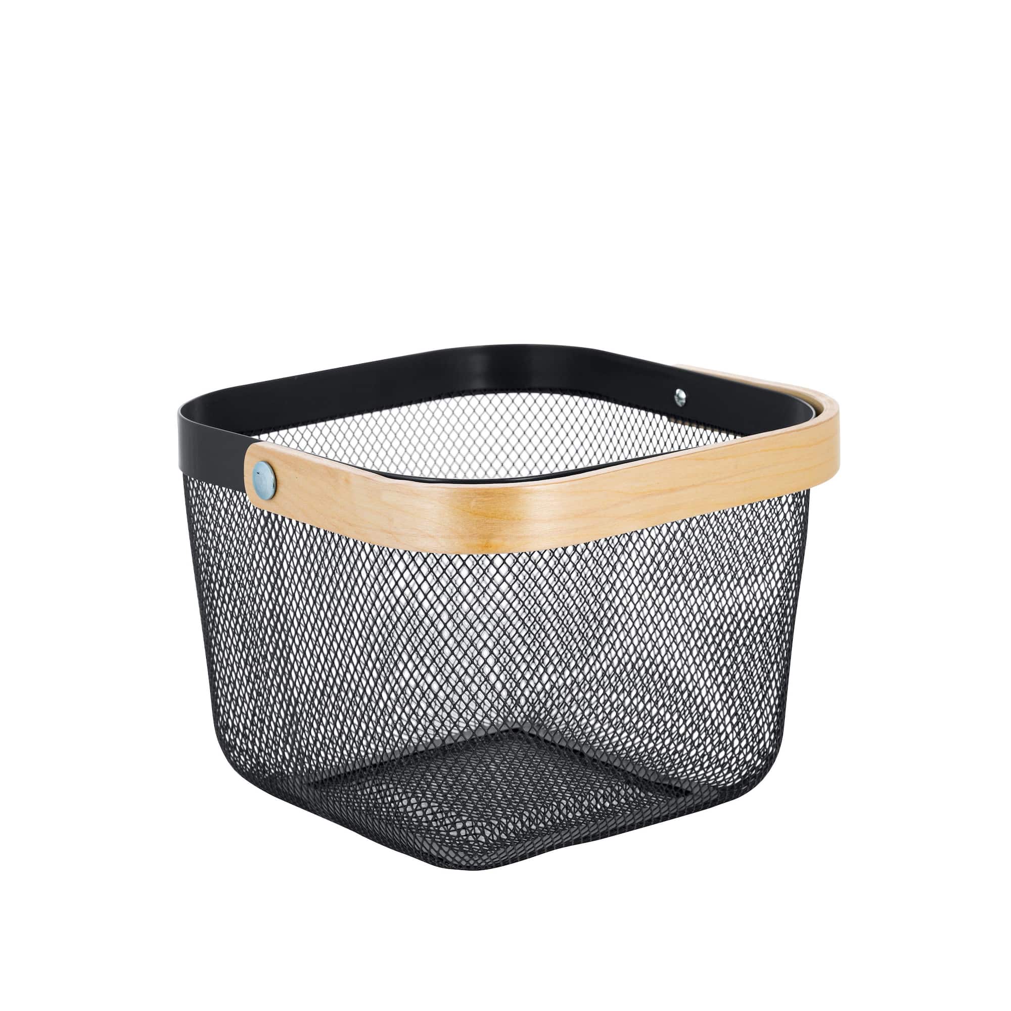 Simplify Gray Mesh Tote with Bamboo Handle